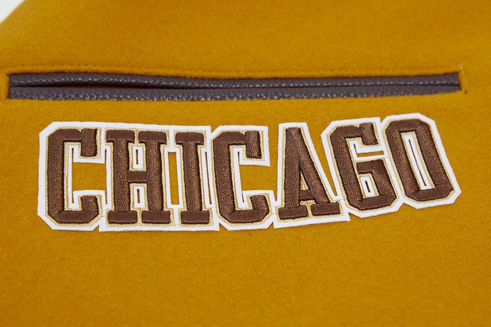 Pro Standard Men's Chicago Bulls Classic Wool Varsity Jacket - Brown - BROWN Thumbnail View 6