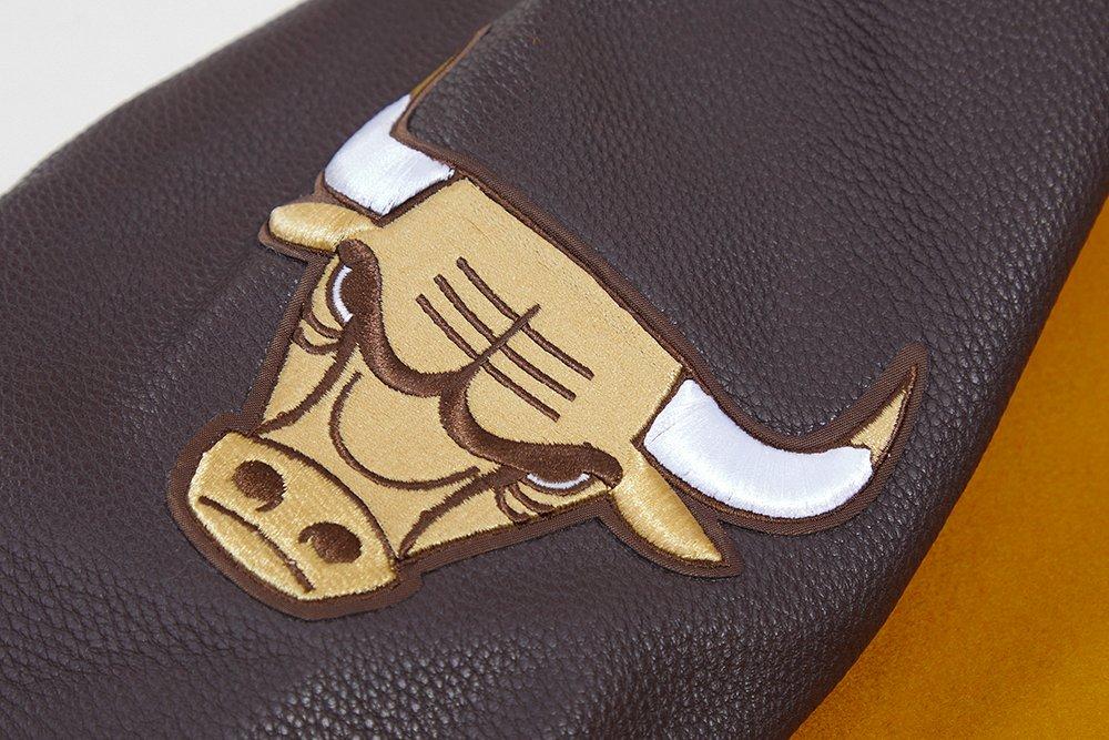 Pro Standard Men's Chicago Bulls Classic Wool Varsity Jacket -Brown - BROWN Thumbnail View 7