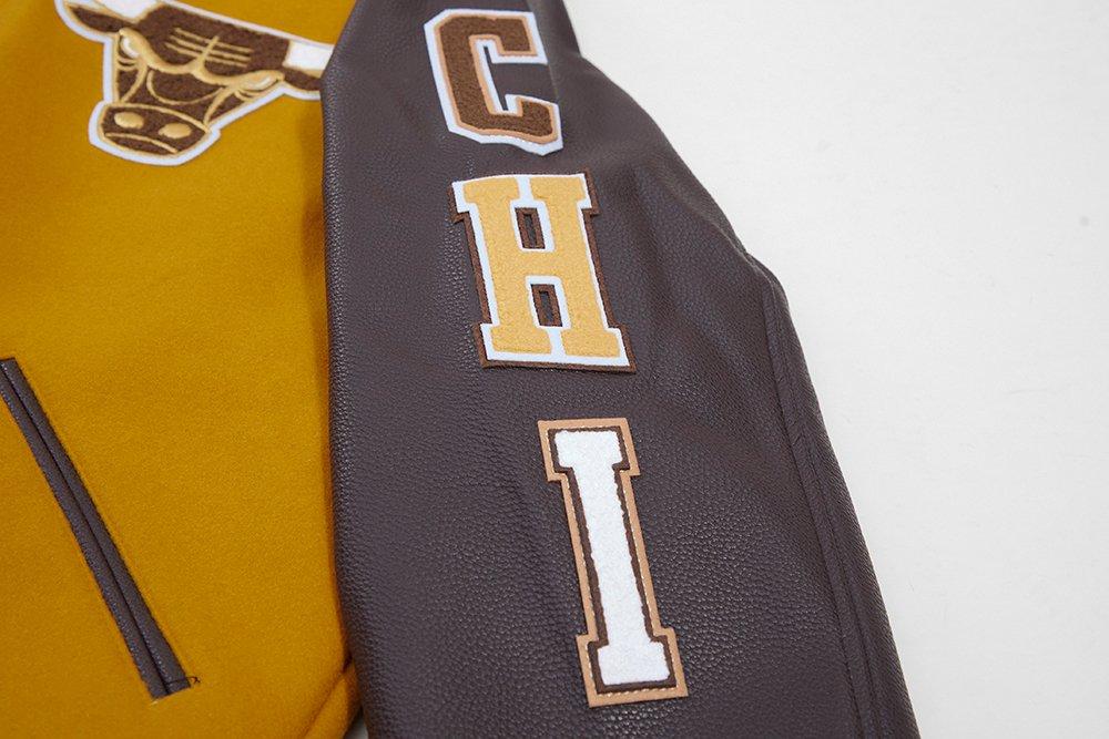 Pro Standard Men's Chicago Bulls Classic Wool Varsity Jacket -Brown - BROWN Thumbnail View 8