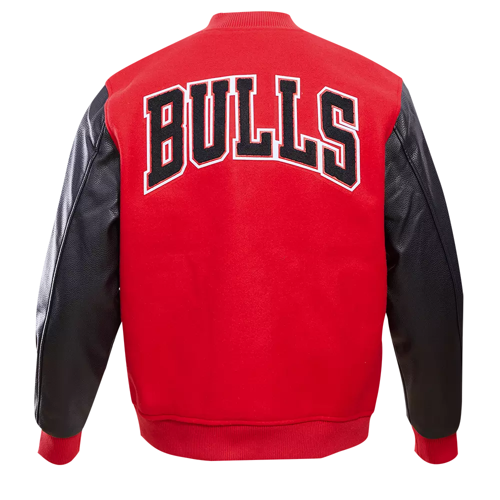 Pro Standard Men's Chicago Bulls Classic Wool Varsity Jacket - Red/Black - RED/BLACK