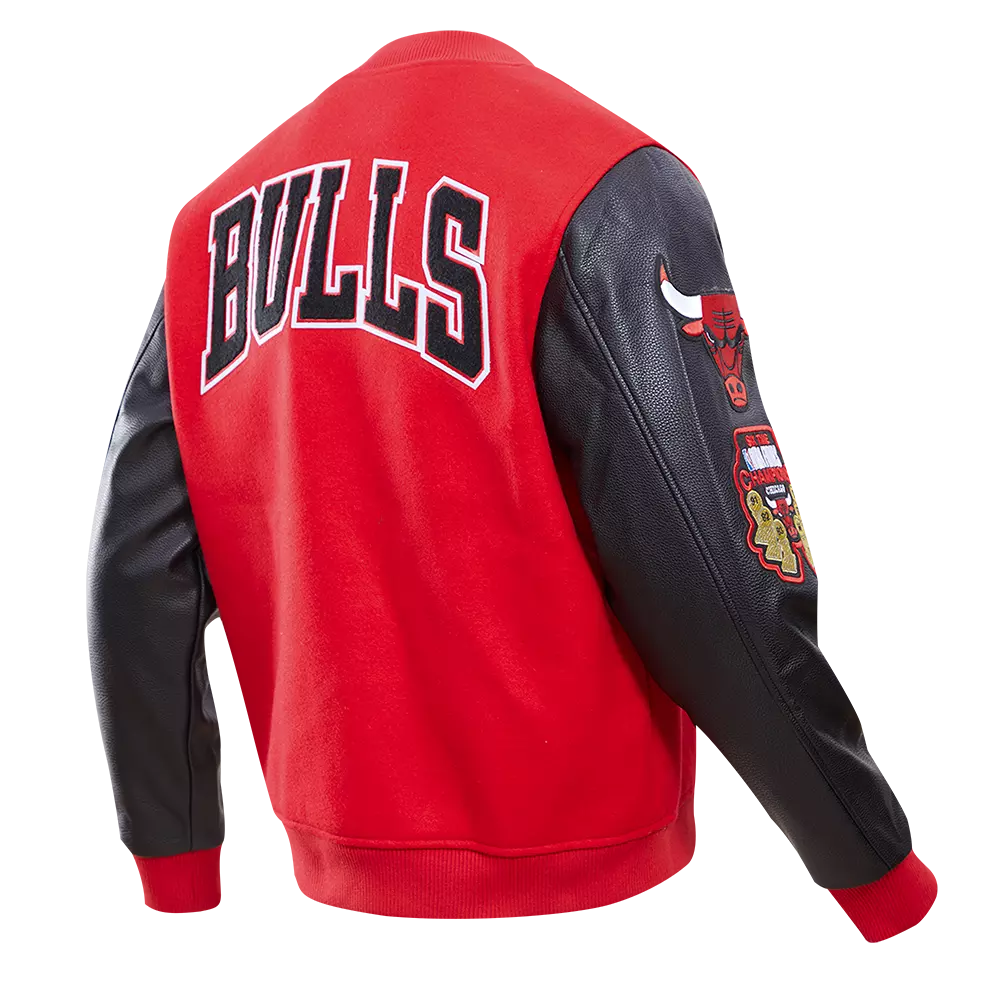 Pro Standard Men's Chicago Bulls Classic Wool Varsity Jacket - Red/Black - RED/BLACK