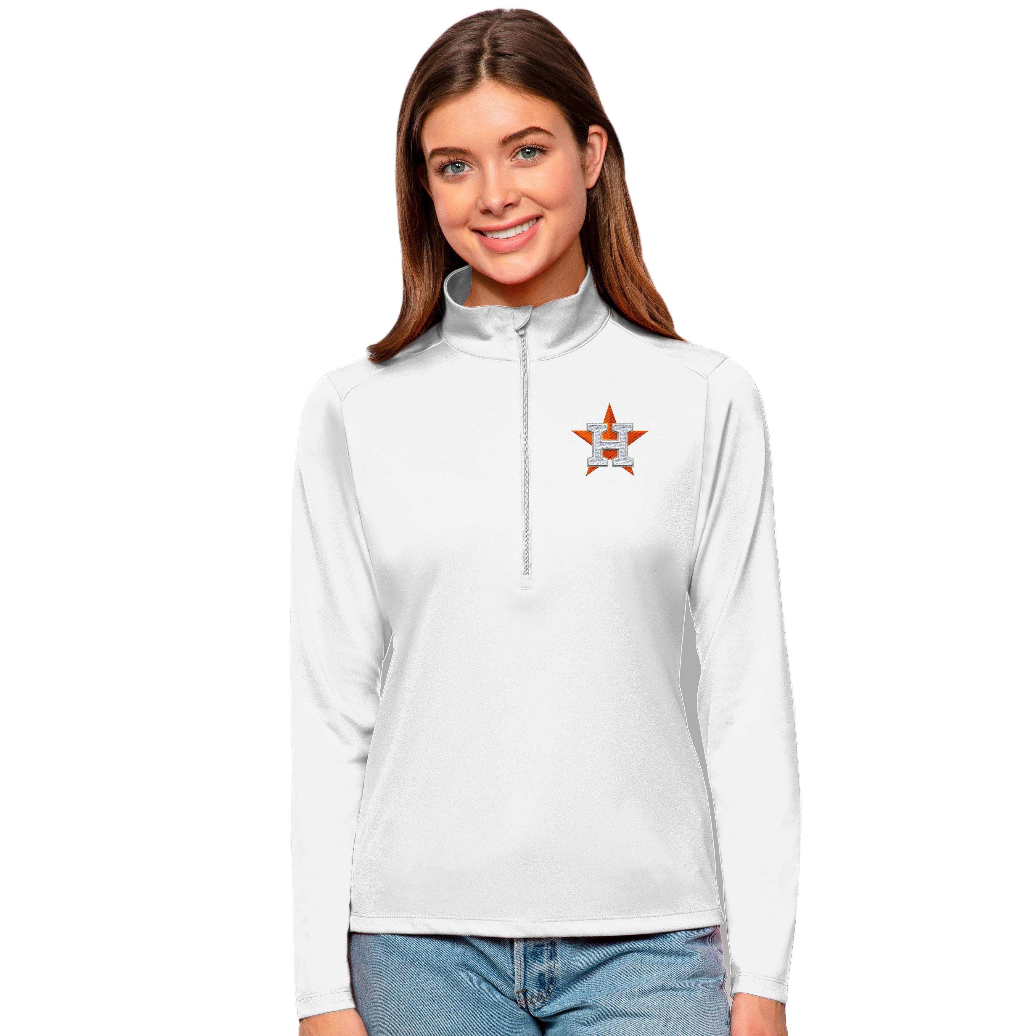 Houston Astros Antigua Team Quarter-Zip Pullover Top - Navy