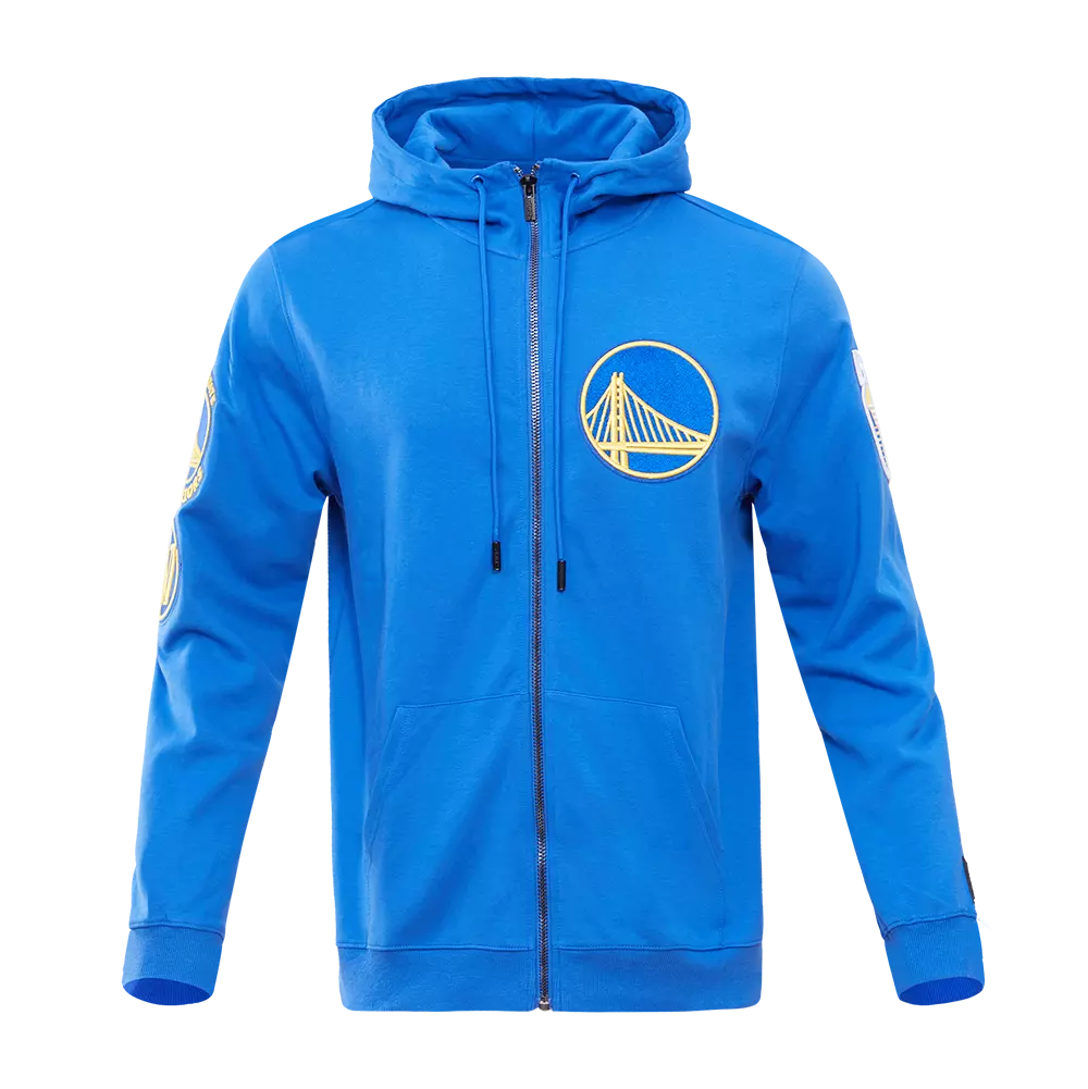 Pro Standard Men's Golden State Warriors Classic Chenille DK Full-Zip Pullover Jacket - Royal Blue - ROYAL BLUE