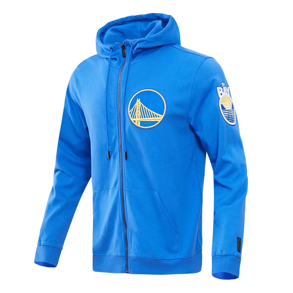 Pro Standard Men's Golden State Warriors Classic Chenille DK Full-Zip Pullover Jacket - Royal Blue - ROYAL BLUE
