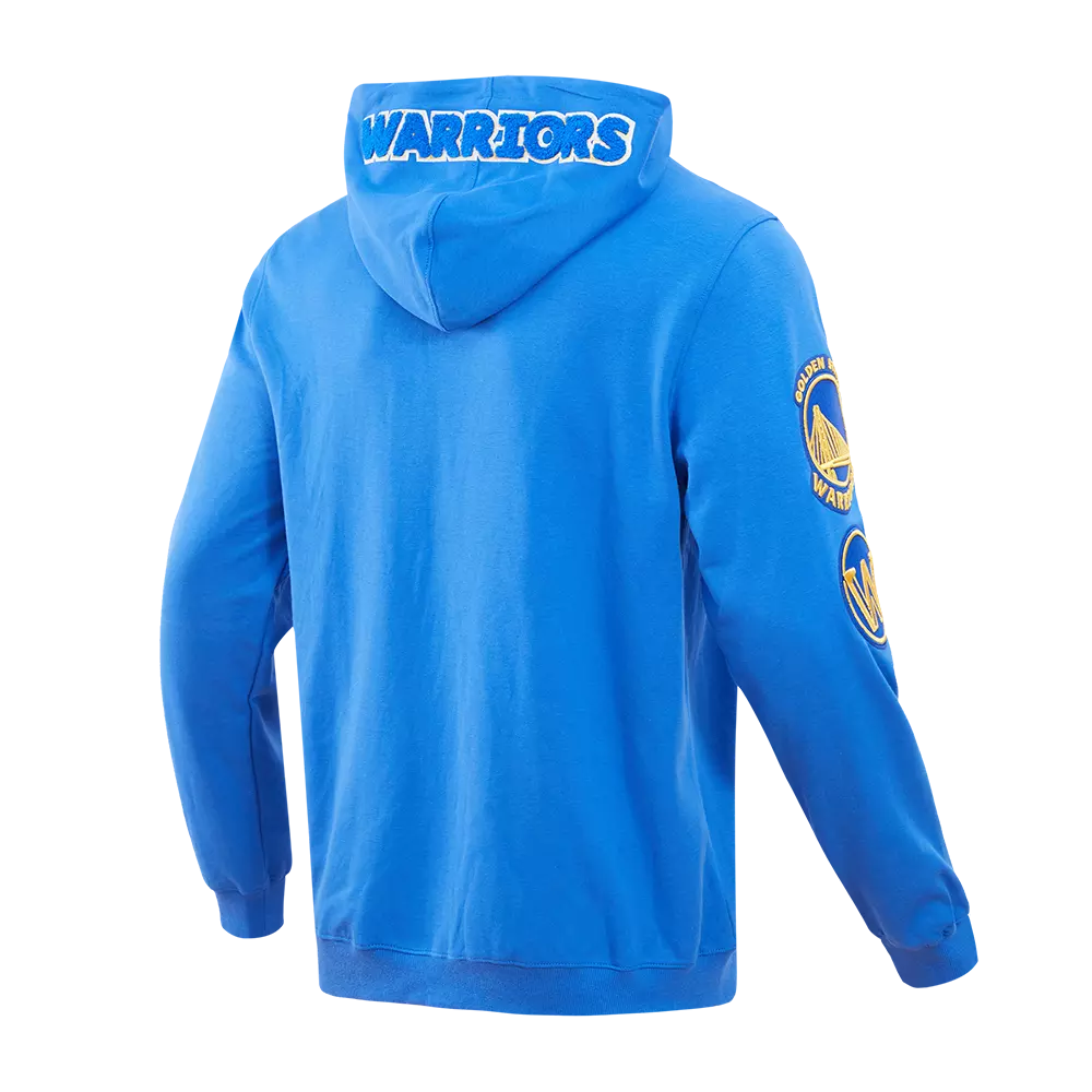 Pro Standard Men's Golden State Warriors Classic Chenille DK Full-Zip Pullover Jacket -Royal Blue - ROYAL BLUE