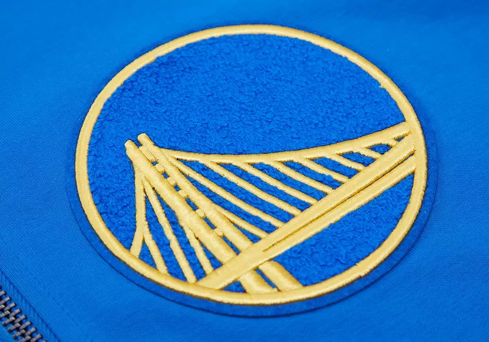 Pro Standard Men's Golden State Warriors Classic Chenille DK Full-Zip Pullover Jacket -Royal Blue - ROYAL BLUE