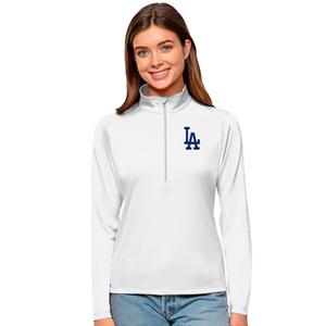 Antigua Women's Los Angeles Dodgers Tribute Quarter-Zip Pullover Jacket
