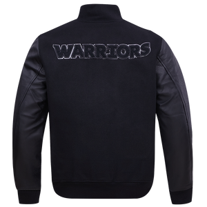 Pro Standard Men's Golden State Warriors Triple Black Varsity Jacket