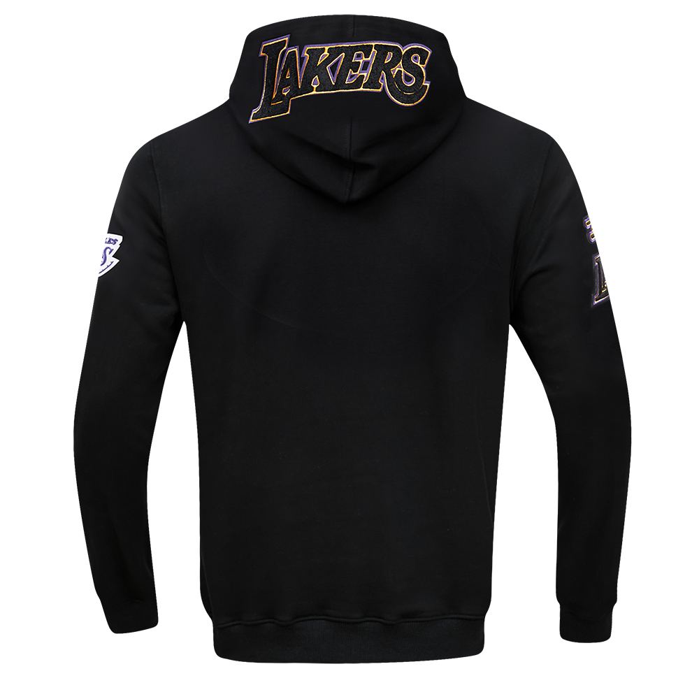 Pro Standard Men's Los Angeles Lakers Classic Chenille DK Full-Zip Pullover Jacket - Black - BLACK Thumbnail View 2