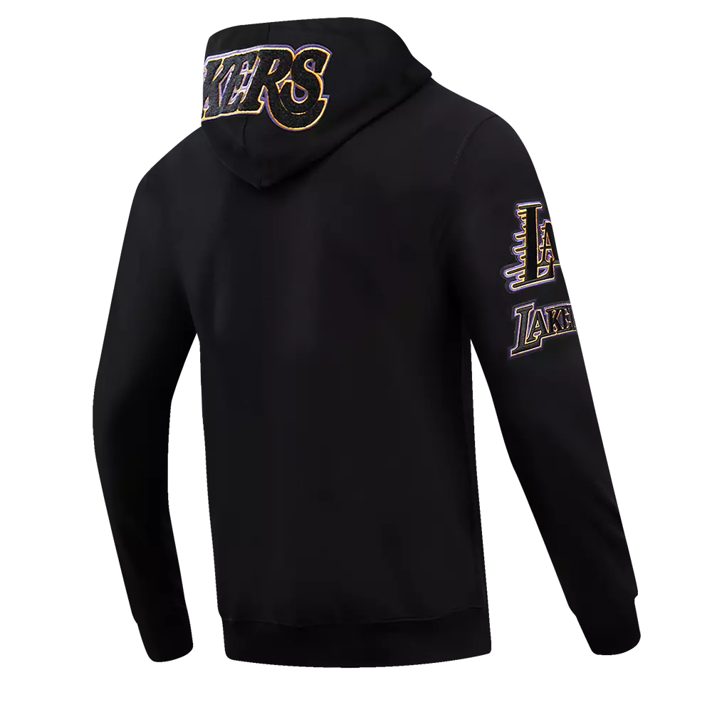 Pro Standard Men's Los Angeles Lakers Classic Chenille DK Full-Zip Pullover Jacket - Black - BLACK