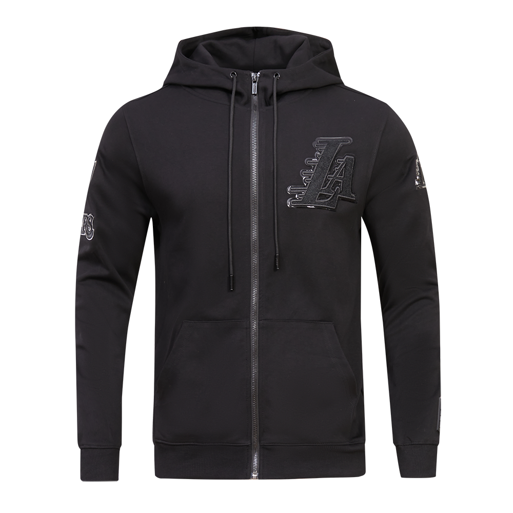 Pro Standard Men's Los Angeles Lakers Triple Black Zipper Jacket - BLACK Thumbnail View 1