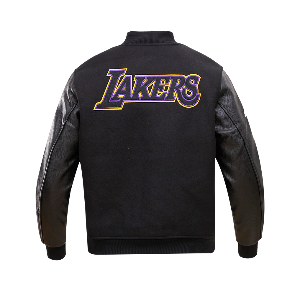 Pro Standard Men's Los Angeles Lakers Classic Wool Varsity Jacket - Black - BLACK Thumbnail View 2