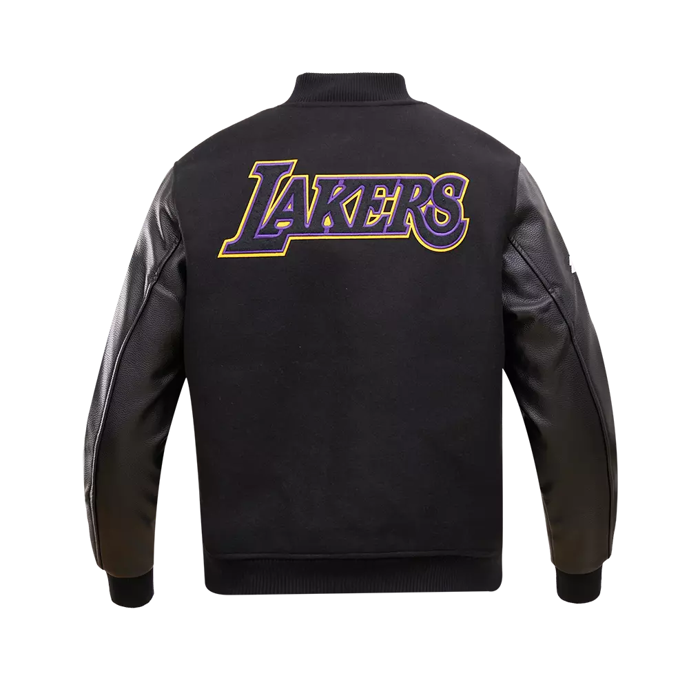 Pro Standard Men's Los Angeles Lakers Classic Wool Varsity Jacket -Black - BLACK
