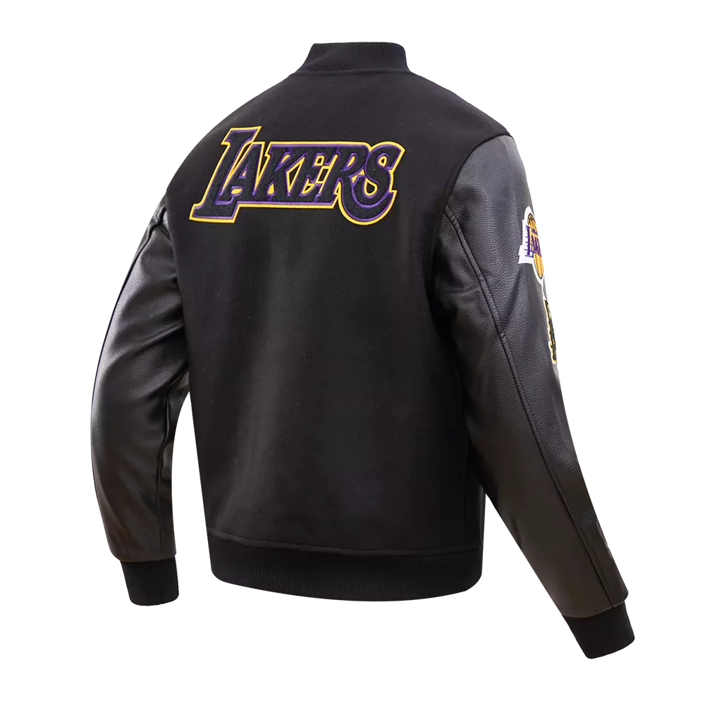 Pro Standard Men's Los Angeles Lakers Classic Wool Varsity Jacket -Black - BLACK