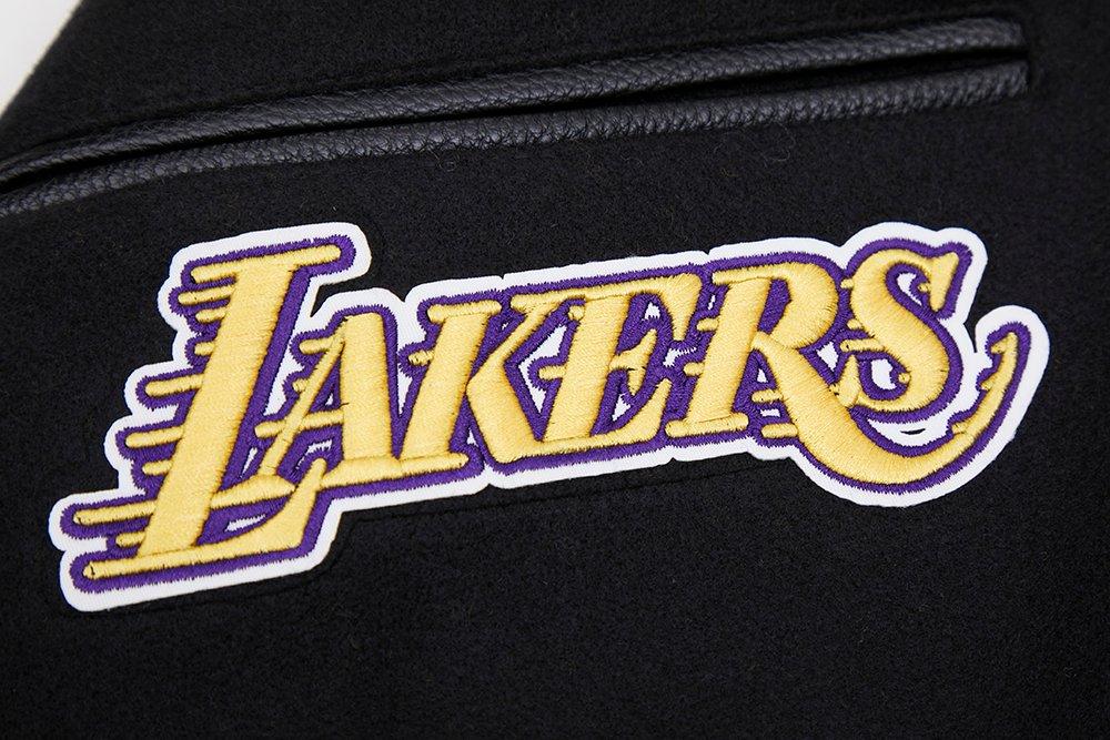 Pro Standard Men's Los Angeles Lakers Classic Wool Varsity Jacket - Black - BLACK Thumbnail View 6