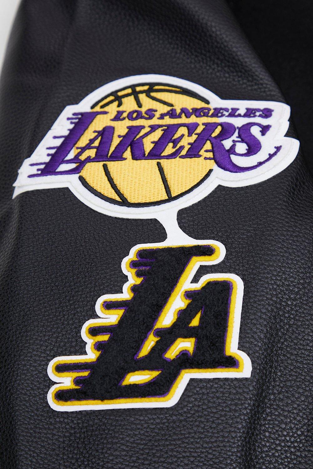 Pro Standard Men's Los Angeles Lakers Classic Wool Varsity Jacket - Black - BLACK Thumbnail View 7