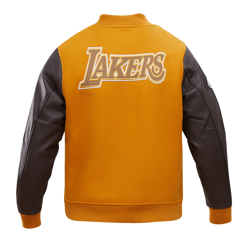 Pro Standard Men's Los Angeles Lakers Classic Wool Varsity Jacket - Brown - BROWN Thumbnail View 2