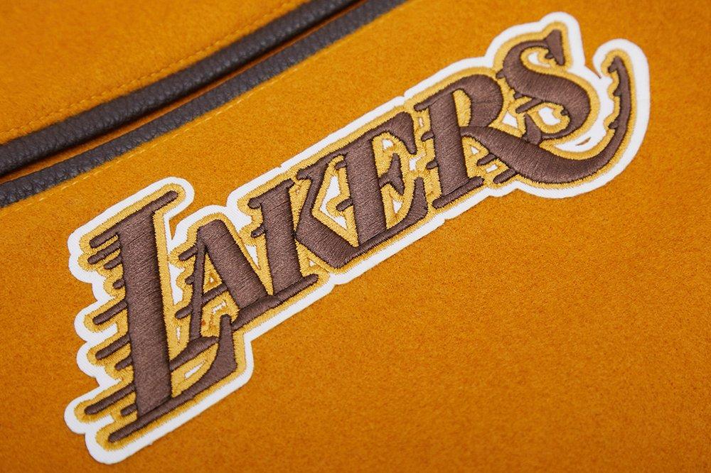Pro Standard Men's Los Angeles Lakers Classic Wool Varsity Jacket -Brown - BROWN Thumbnail View 5
