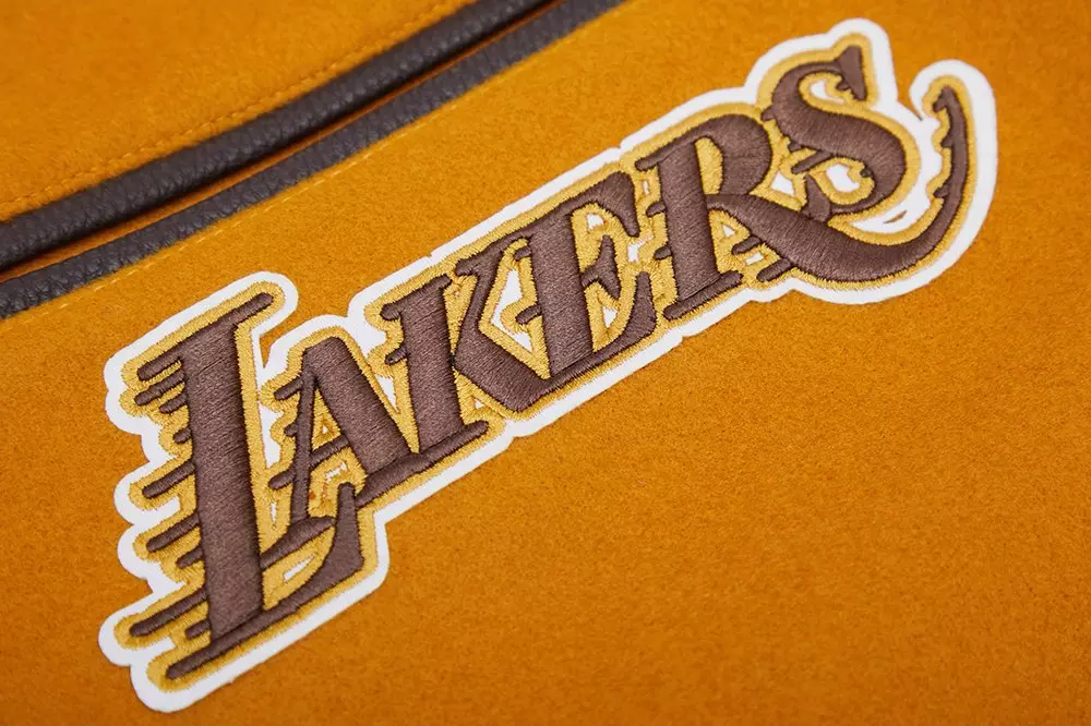 Pro Standard Men's Los Angeles Lakers Classic Wool Varsity Jacket -Brown - BROWN