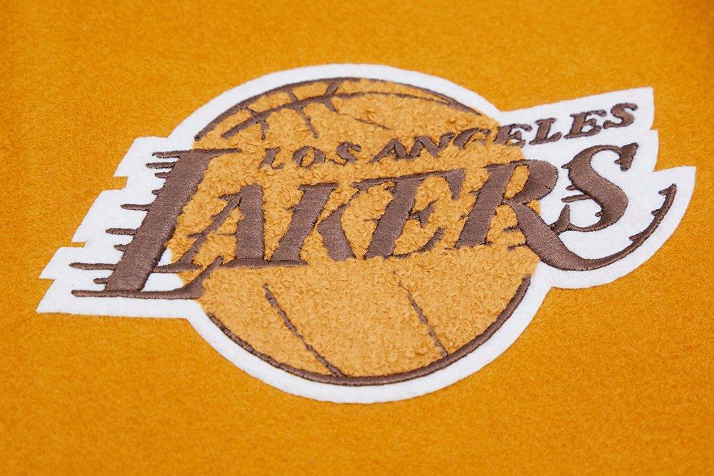 Pro Standard Men's Los Angeles Lakers Classic Wool Varsity Jacket -Brown - BROWN Thumbnail View 6