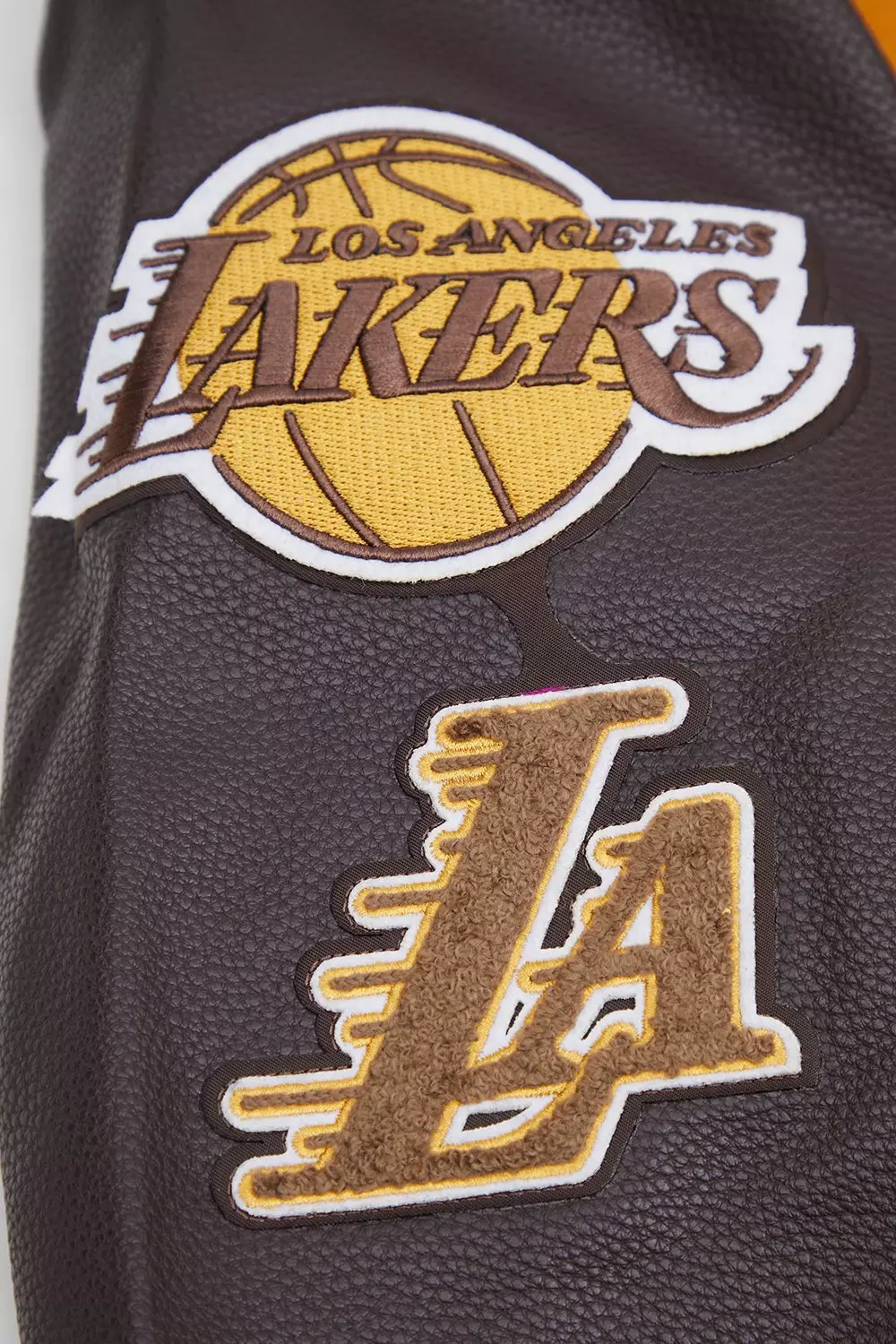 Pro Standard Men's Los Angeles Lakers Classic Wool Varsity Jacket - Brown - BROWN