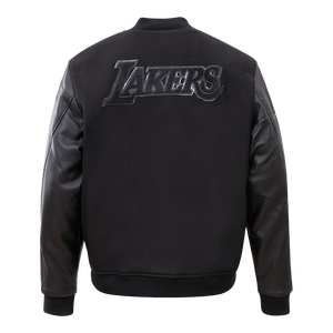 Pro Standard Men's Los Angeles Lakers Triple Black Varsity Jacket