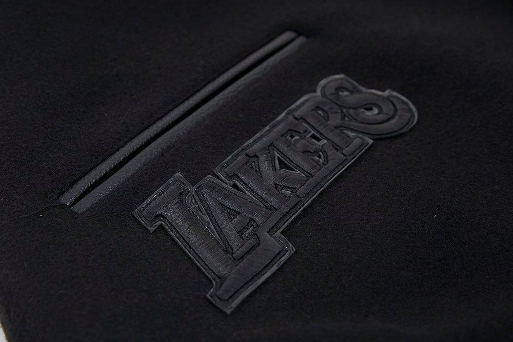 Pro Standard Men's Los Angeles Lakers Triple Black Varsity Jacket - BLACK Thumbnail View 5