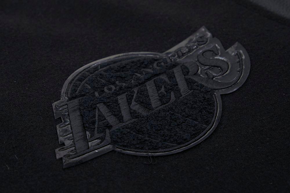 Pro Standard Men's Los Angeles Lakers Triple Black Varsity Jacket - BLACK Thumbnail View 6