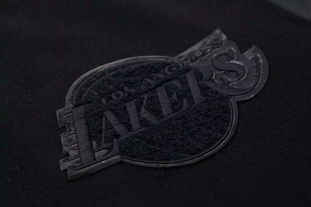 Pro Standard Men's Los Angeles Lakers Triple Black Varsity Jacket - BLACK