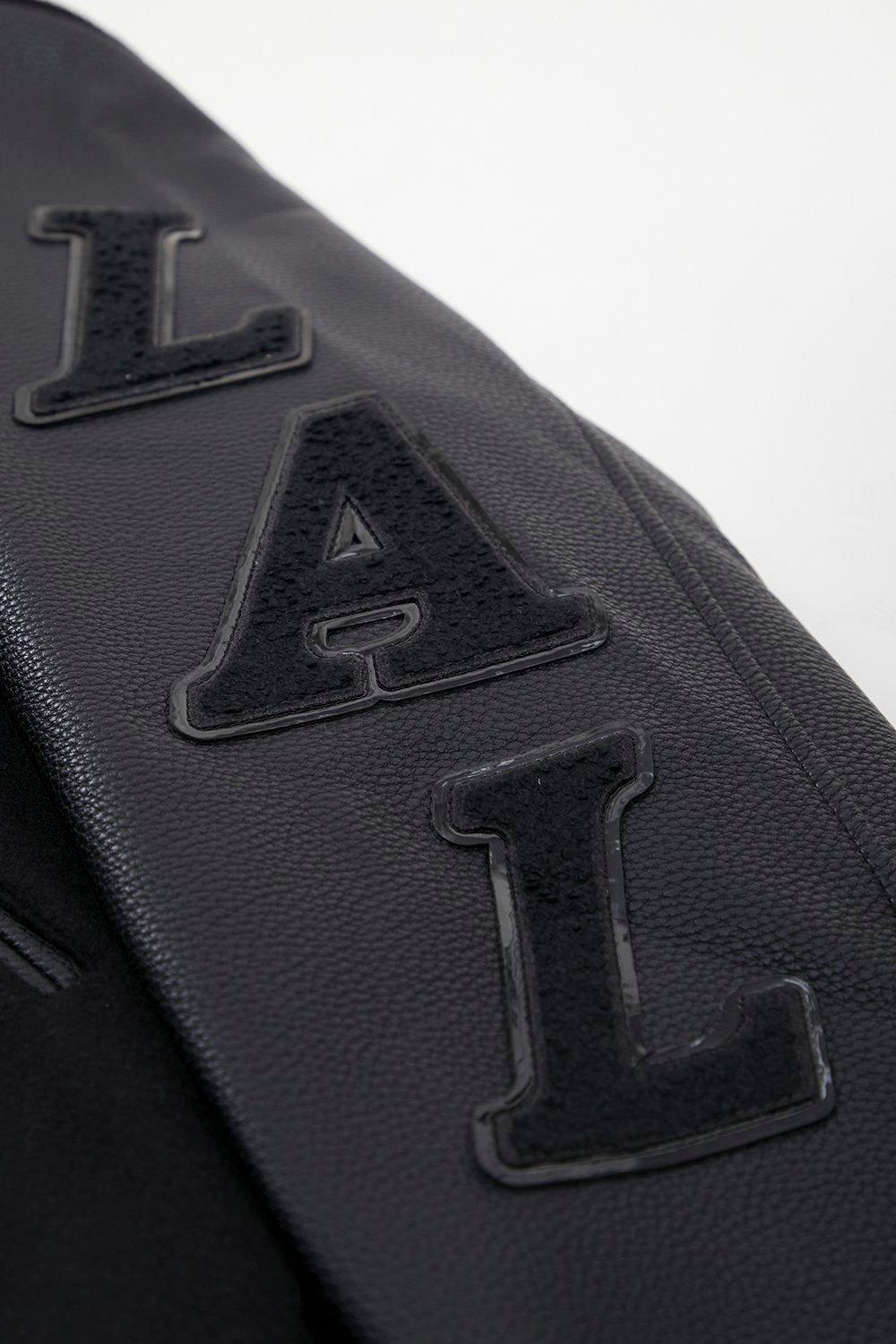 Pro Standard Men's Los Angeles Lakers Triple Black Varsity Jacket - BLACK Thumbnail View 7