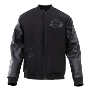 Pro Standard Men's Los Angeles Lakers Triple Black Varsity Jacket