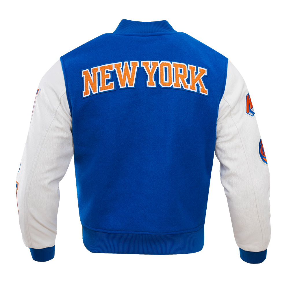Pro Standard Men's New York Knicks Classic Wool Varsity Jacket - Royal/White - ROYAL/WHITE Thumbnail View 2