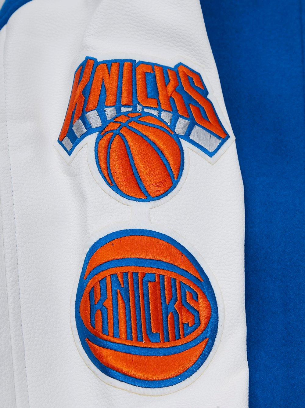Pro Standard Men's New York Knicks Classic Wool Varsity Jacket - Royal/White - ROYAL/WHITE Thumbnail View 7