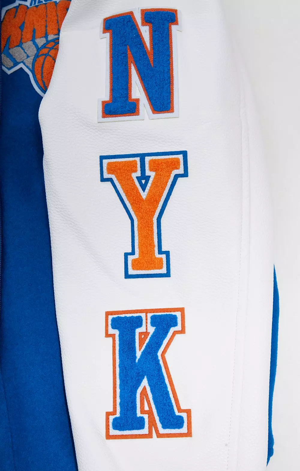 Pro Standard Men's New York Knicks Classic Wool Varsity Jacket -Royal/White - ROYAL/WHITE