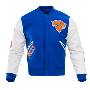 Pro Standard Men's New York Knicks Classic Wool Varsity Jacket -Royal/White