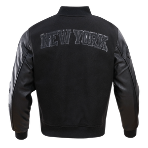 Pro Standard Men's New York Knicks Triple Black Varsity Jacket