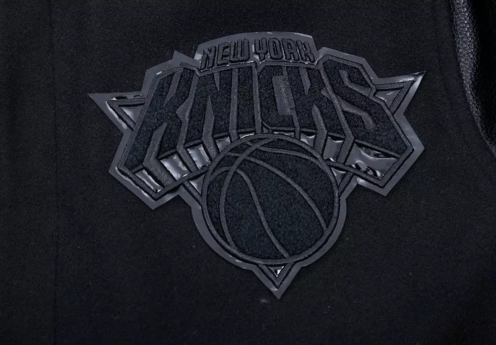 Pro Standard Men's New York Knicks Triple Black Varsity Jacket - BLACK