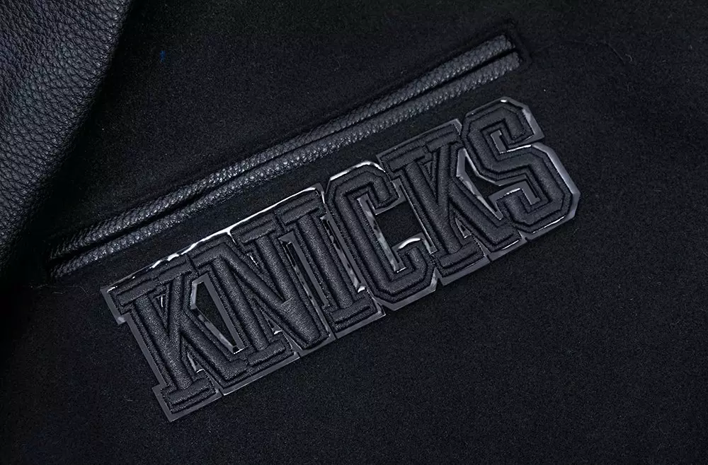 Pro Standard Men's New York Knicks Triple Black Varsity Jacket - BLACK