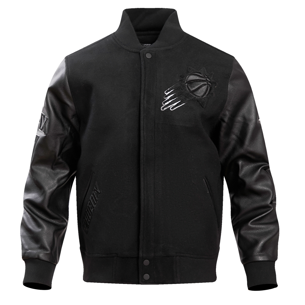 Pro Standard Men's Phoenix Suns Triple Black Varsity Jacket - BLACK Thumbnail View 1