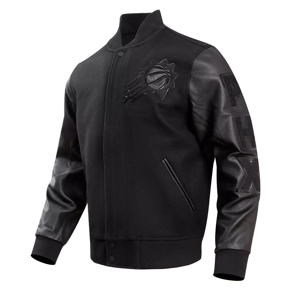 Pro Standard Men's Phoenix Suns Triple Black Varsity Jacket - BLACK