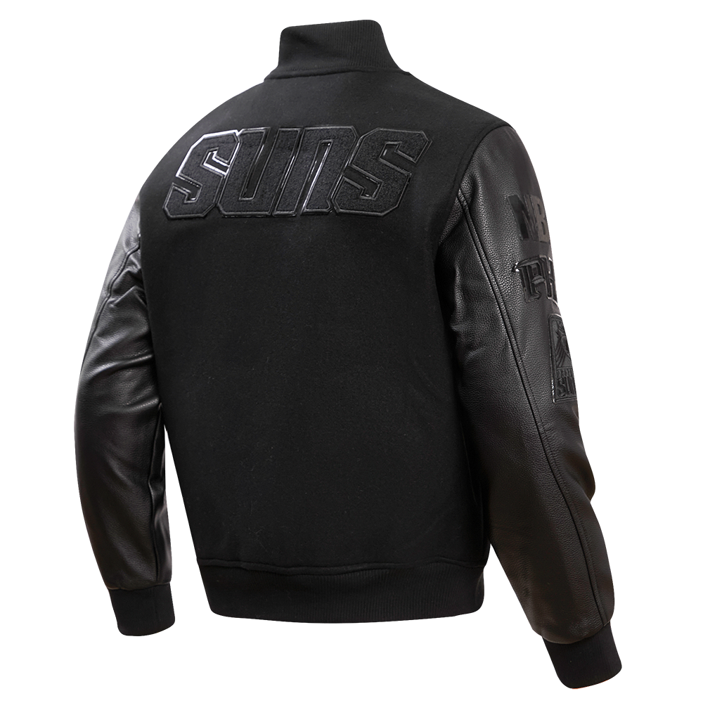 Pro Standard Men's Phoenix Suns Triple Black Varsity Jacket - BLACK Thumbnail View 4