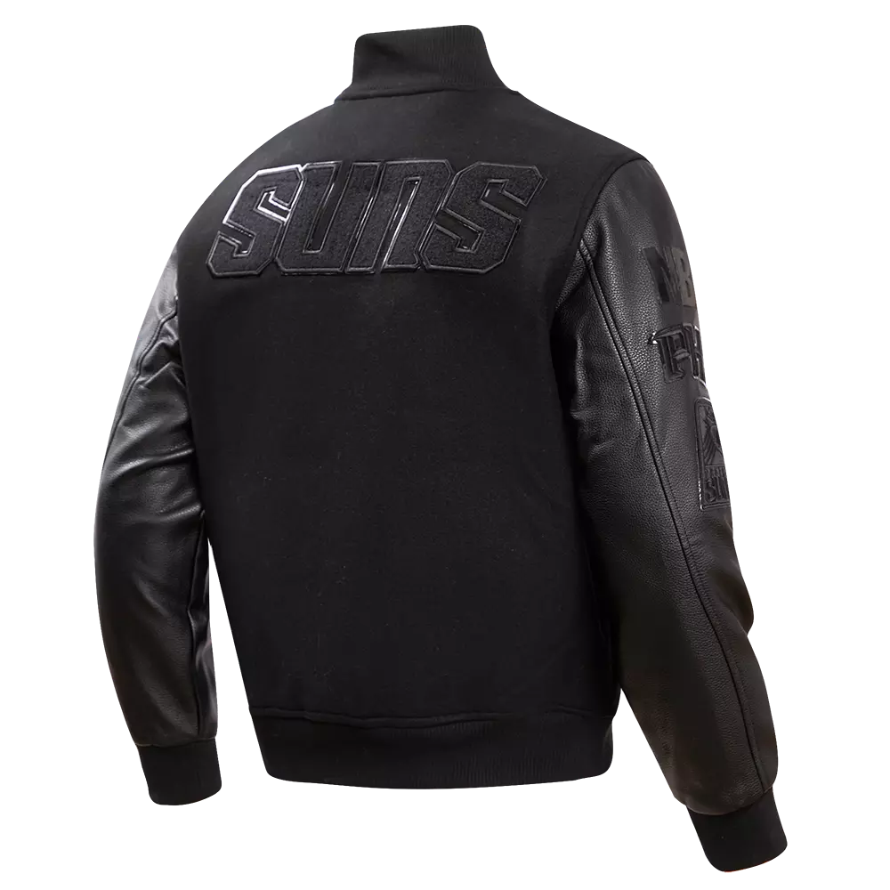 Pro Standard Men's Phoenix Suns Triple Black Varsity Jacket - BLACK