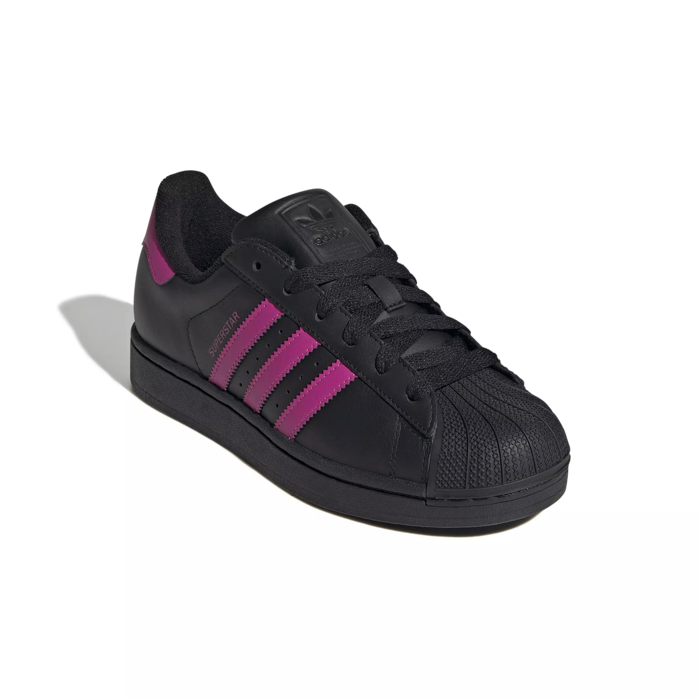 adidas Originals Superstar II "Core Black/Semi Lucid Fuchsia/Core Black" Women's Shoe - BLACK/FUCHSIA/BLACK