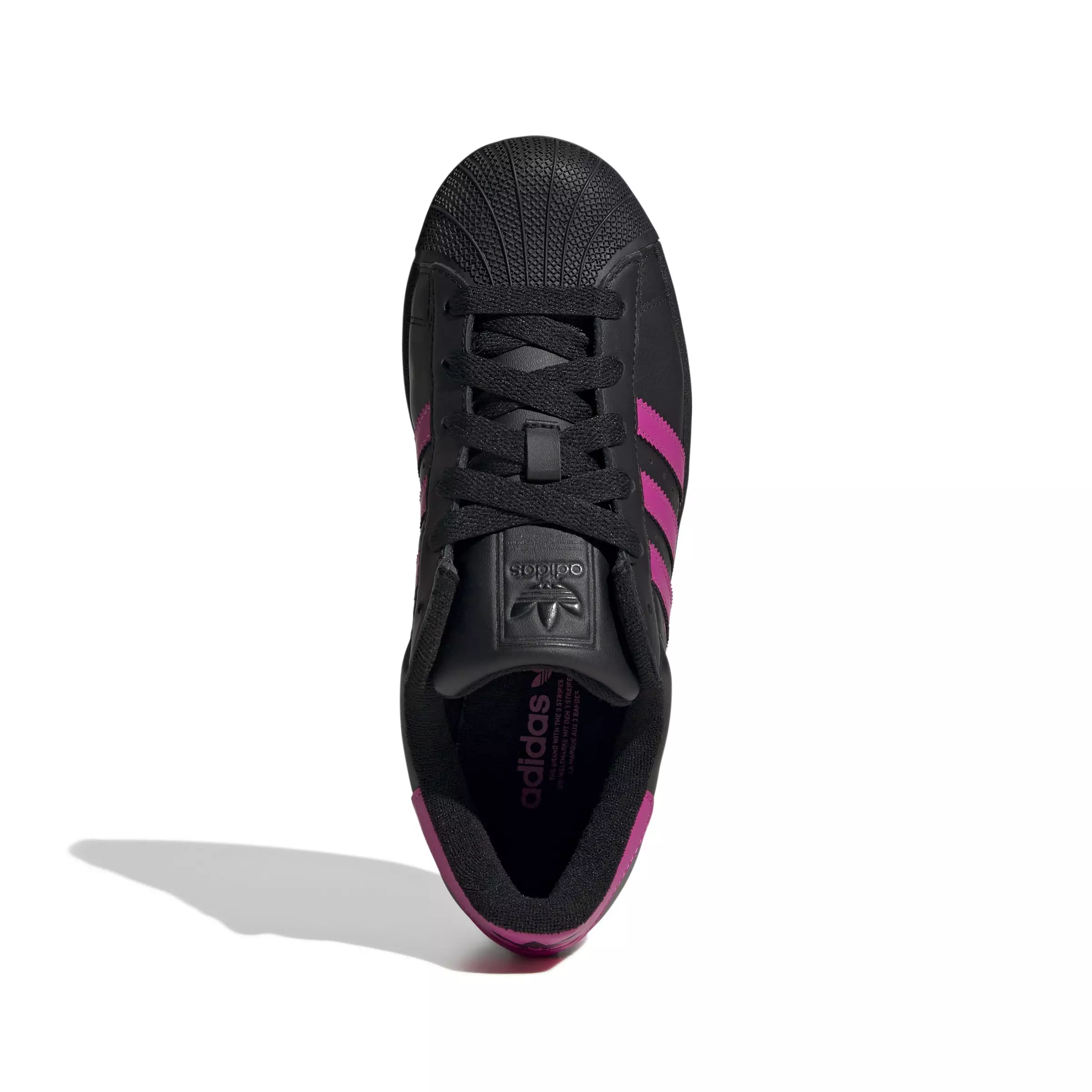 adidas Originals Superstar II "Core Black/Semi Lucid Fuchsia/Core Black" Women's Shoe - BLACK/FUCHSIA/BLACK