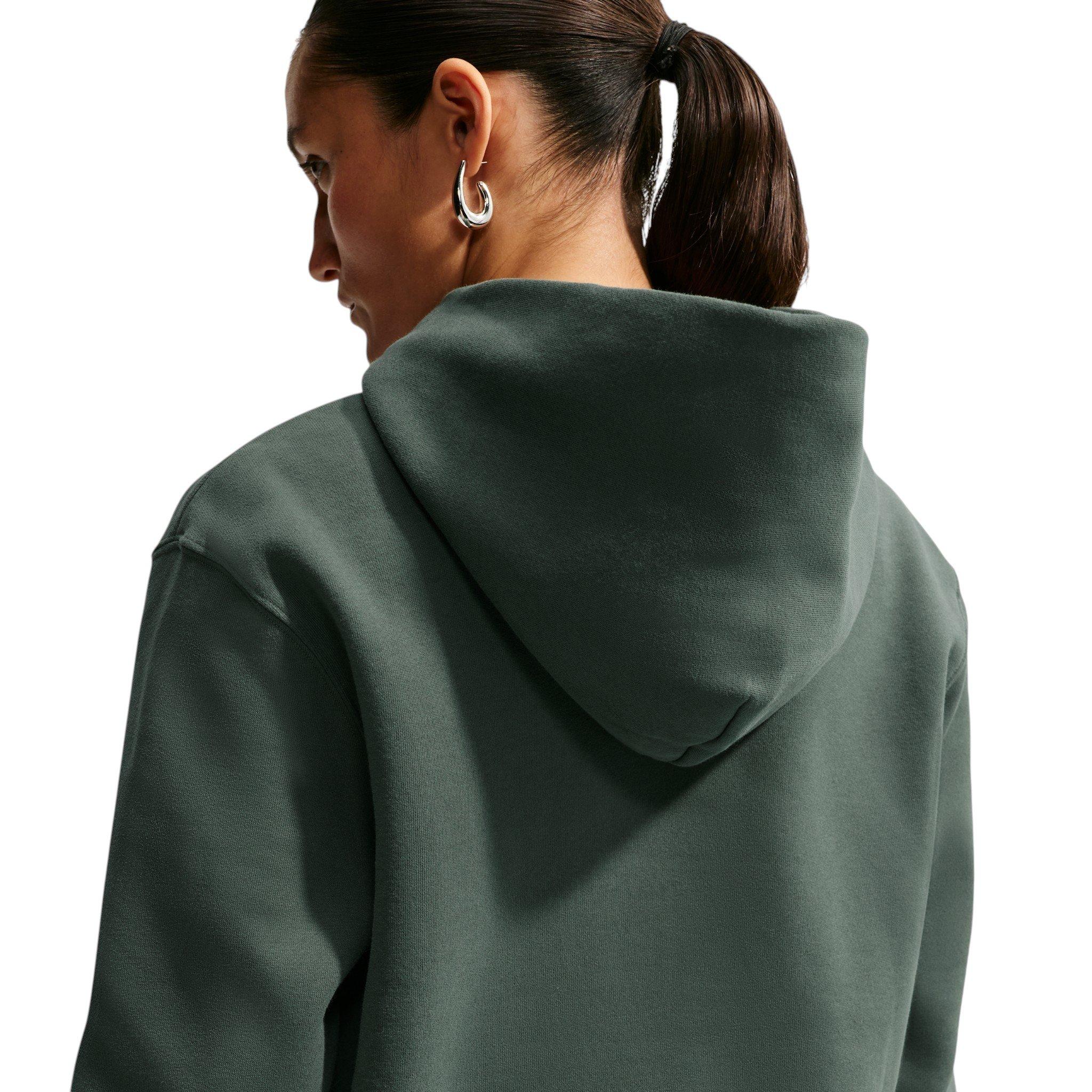 Nike Women's Studio Fleece Medium Weight Classic Pullover Hoodie - Green - GREEN
