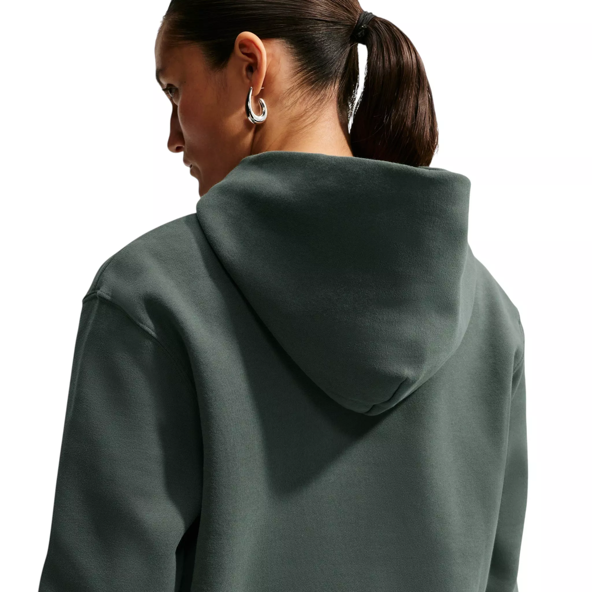 Nike Women's Studio Fleece Medium Weight Classic Pullover Hoodie - Green - GREEN
