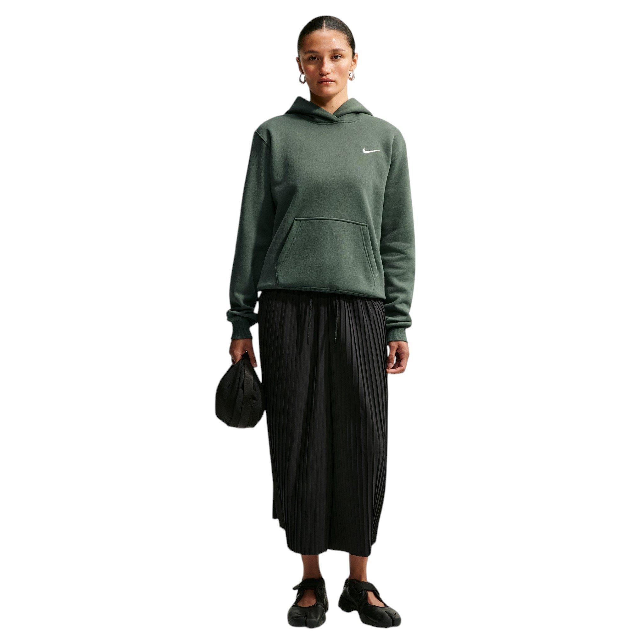 Nike Women's Studio Fleece Medium Weight Classic Pullover Hoodie - Green - GREEN