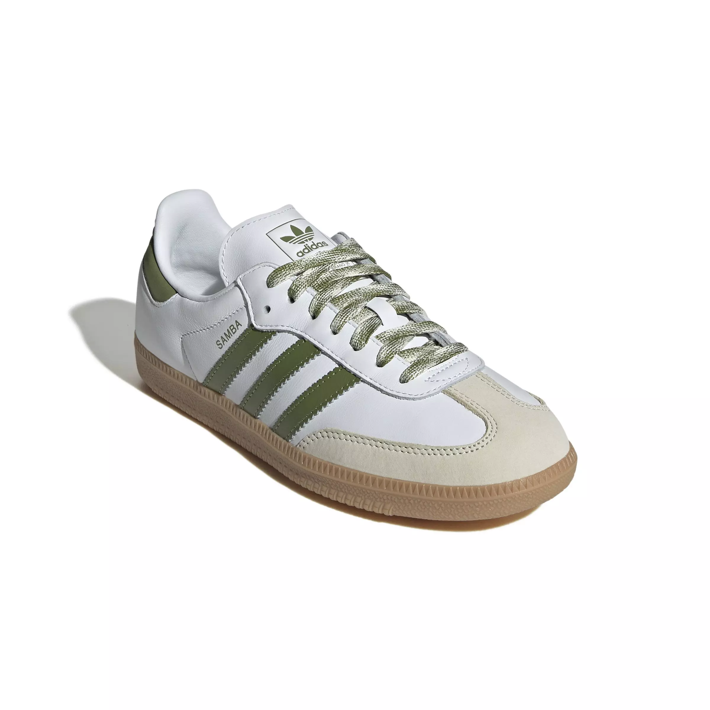 adidas Originals Samba OG "Ftwr White/Tech Olive/Gum 3" Women's Shoe - WHITE/OLIVE/GUM