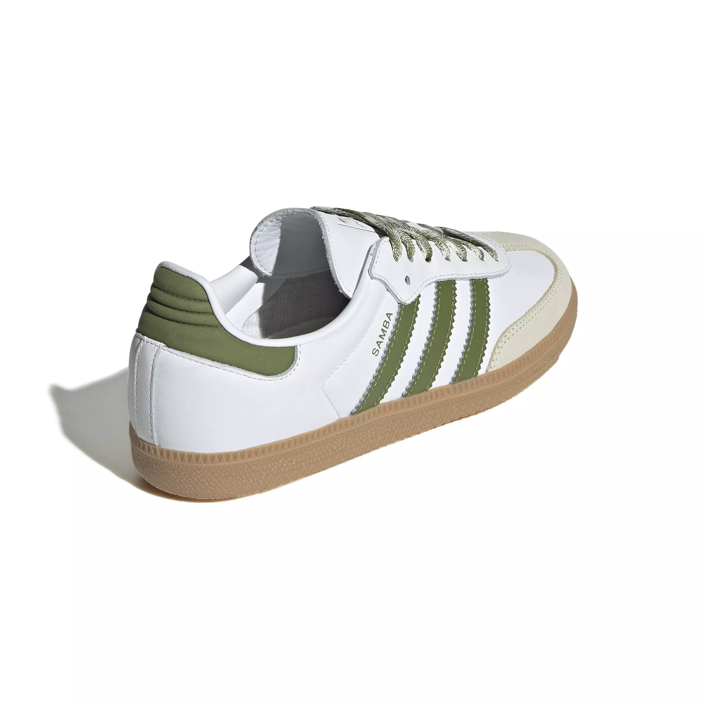 adidas Originals Samba OG "Ftwr White/Tech Olive/Gum 3" Women's Shoe - WHITE/OLIVE/GUM