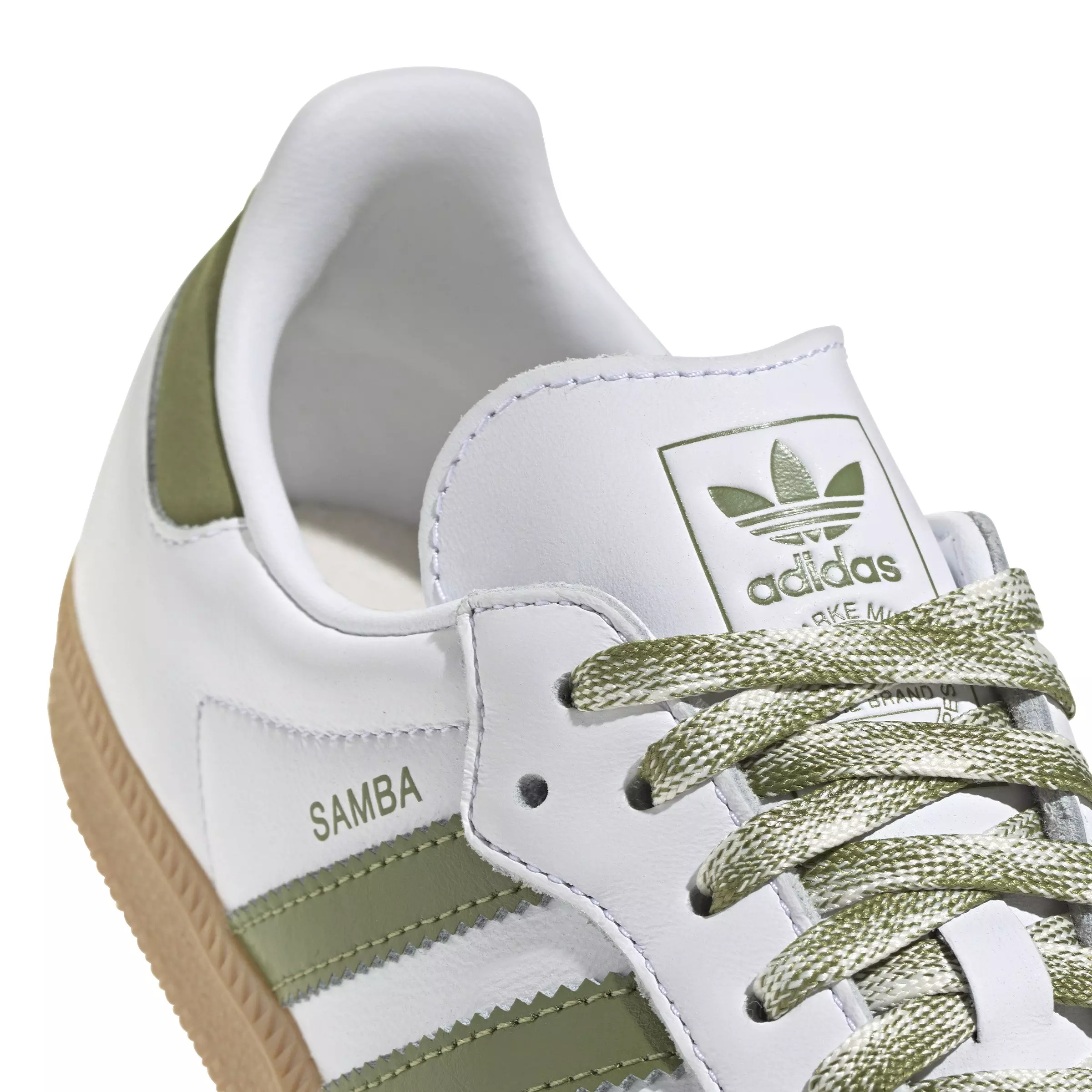 adidas Originals Samba OG "Ftwr White/Tech Olive/Gum 3" Women's Shoe - WHITE/OLIVE/GUM